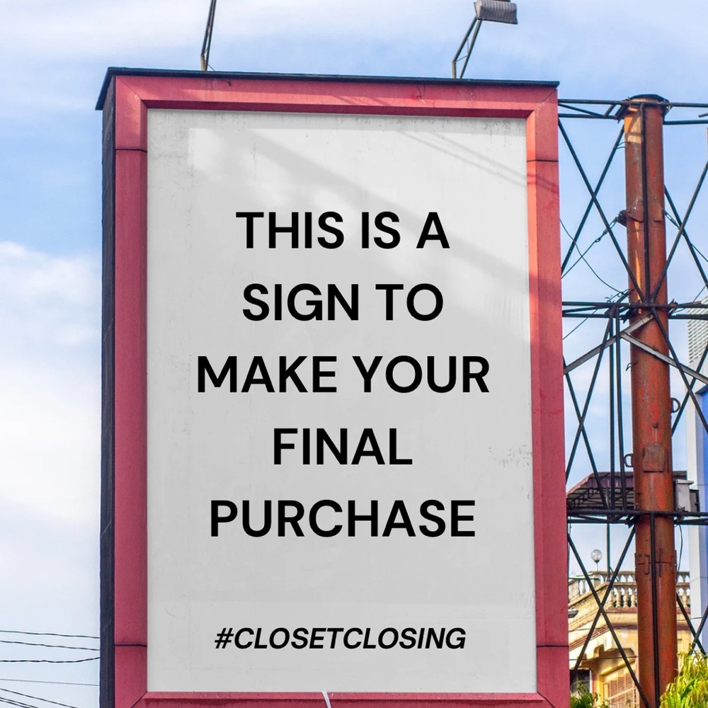 Retail Store Closing Sign with Red Frame